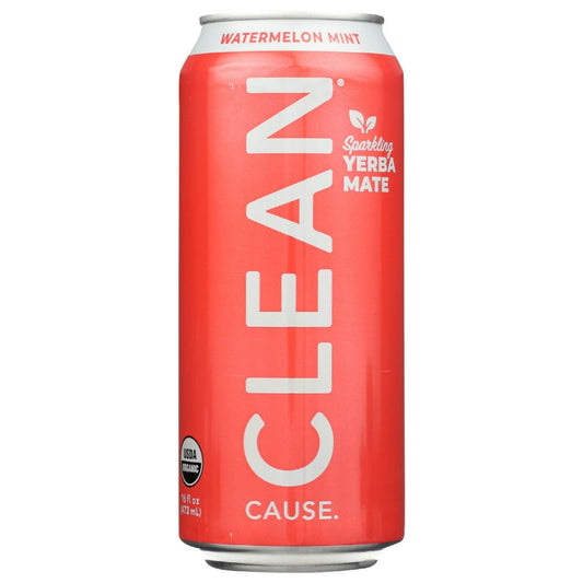 CLEAN CAUSE: Watermelon Mint Sparkling Yerba Mate, 16 fo