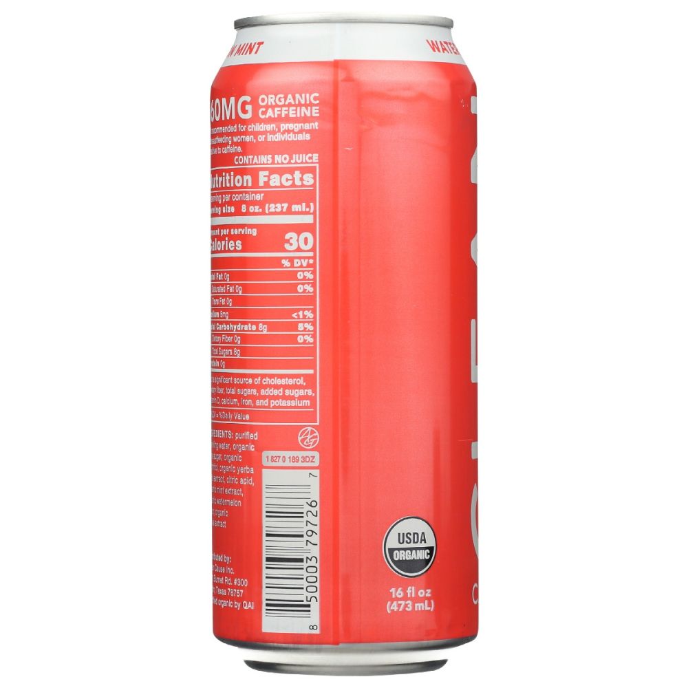 CLEAN CAUSE: Watermelon Mint Sparkling Yerba Mate, 16 fo