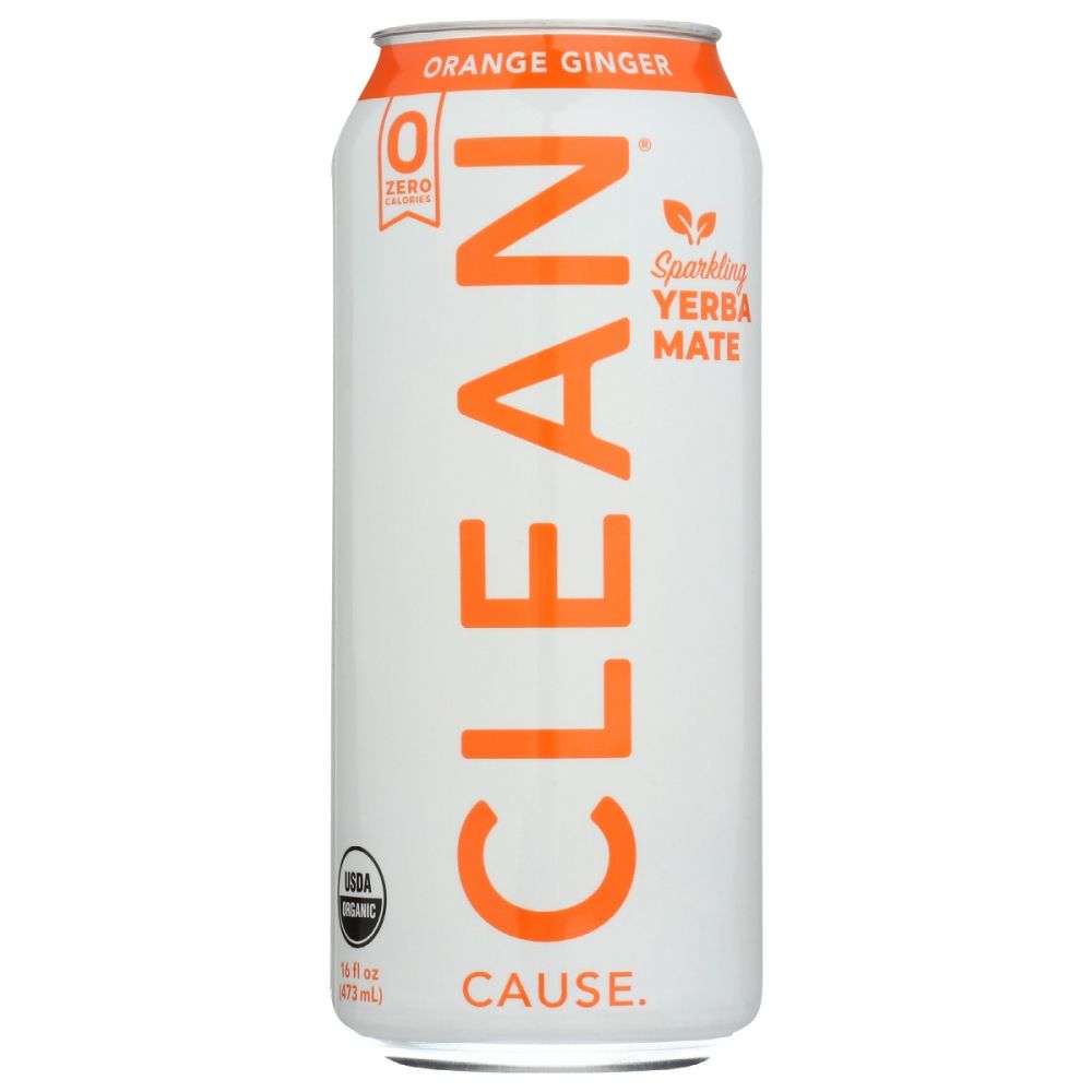 CLEAN CAUSE: Orange Ginger Sparkling Yerba Mate, 16 fo