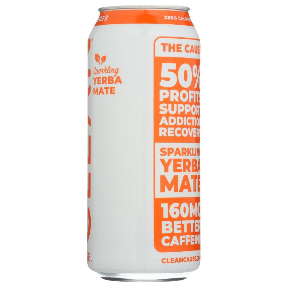 CLEAN CAUSE: Orange Ginger Sparkling Yerba Mate, 16 fo