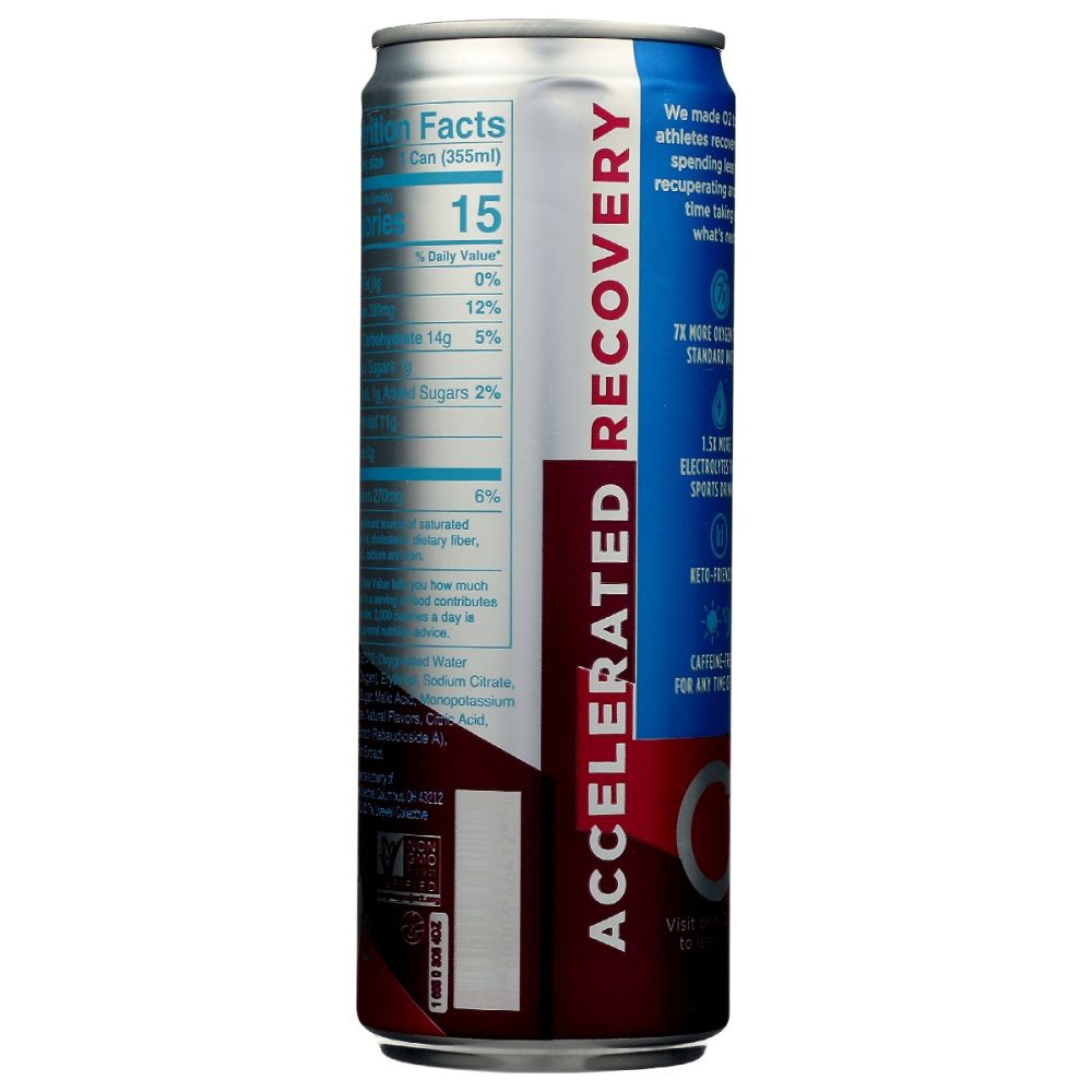 O2: Oxygenated Black Currant Recovery Drink Caffeine Free, 12 oz