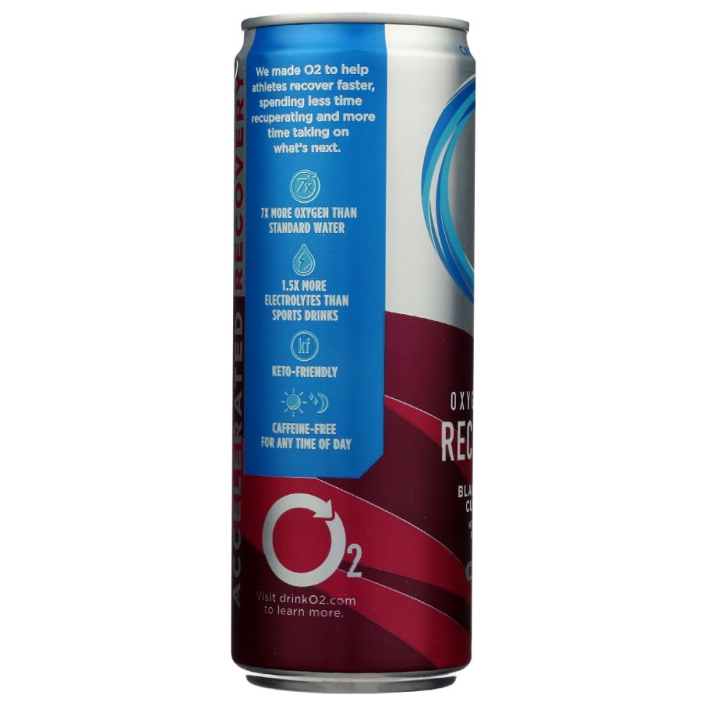 O2: Oxygenated Black Currant Recovery Drink Caffeine Free, 12 oz