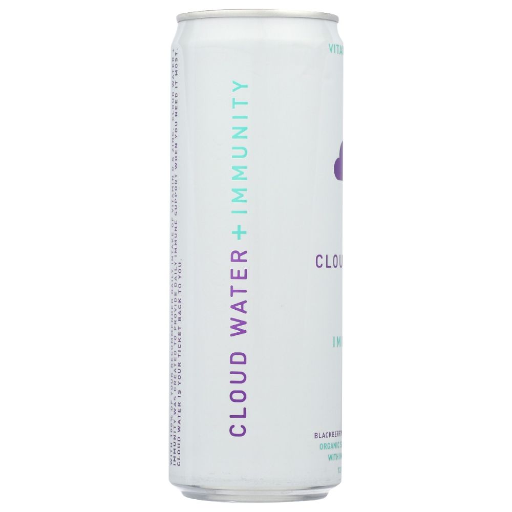 CLOUD WATER IMMUNITY: Organic Blackberry & Lemon & Rosemary Sparkling Water, 12 fo