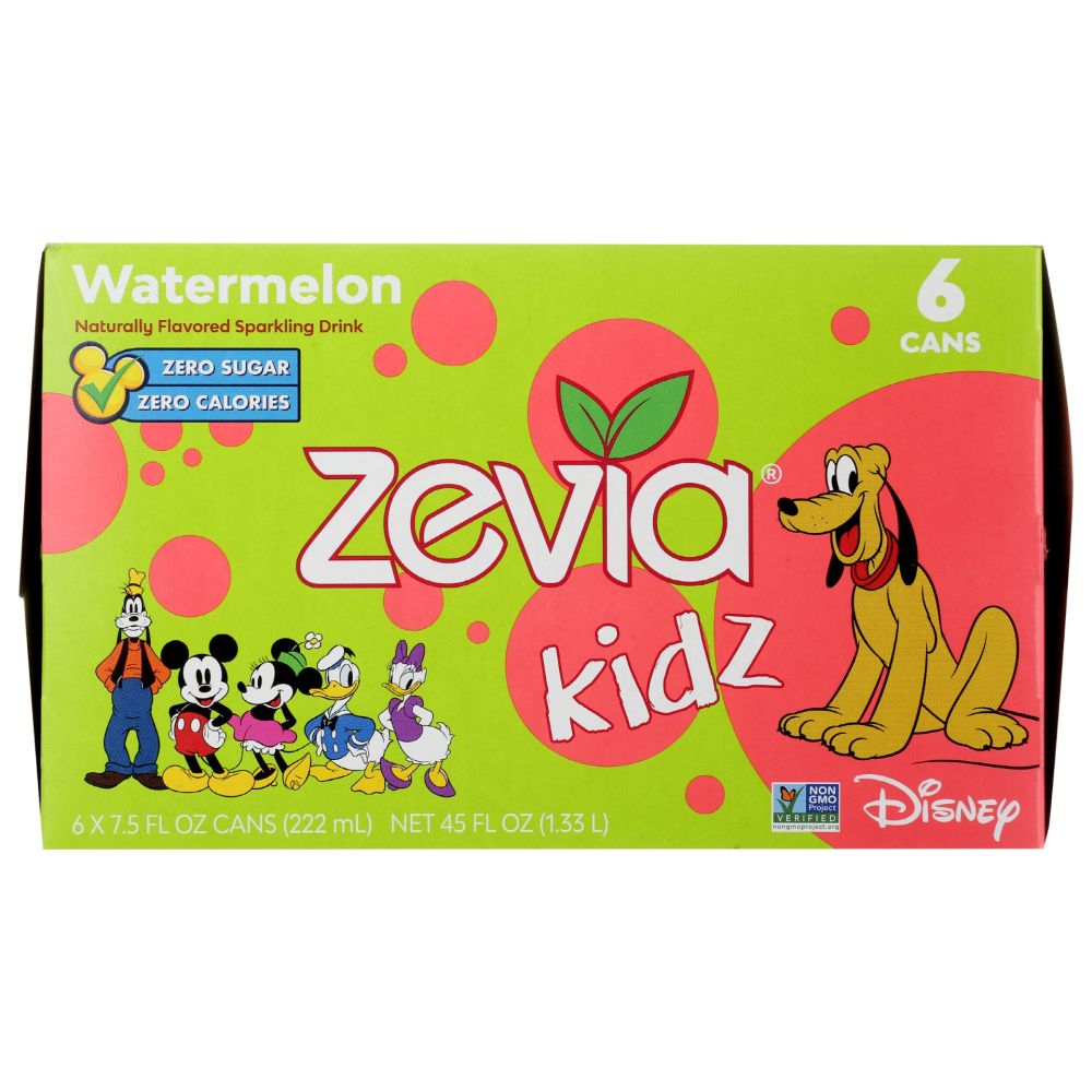 ZEVIA: Watermelon Kidz Soda 6Pk, 45 fo