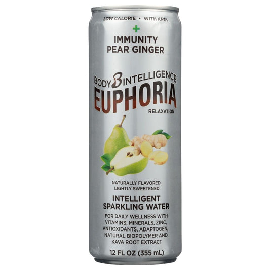 BODY INTELLIGENCE: Euphoria Intelligent Sparkling Water Pear Ginger, 12 fo