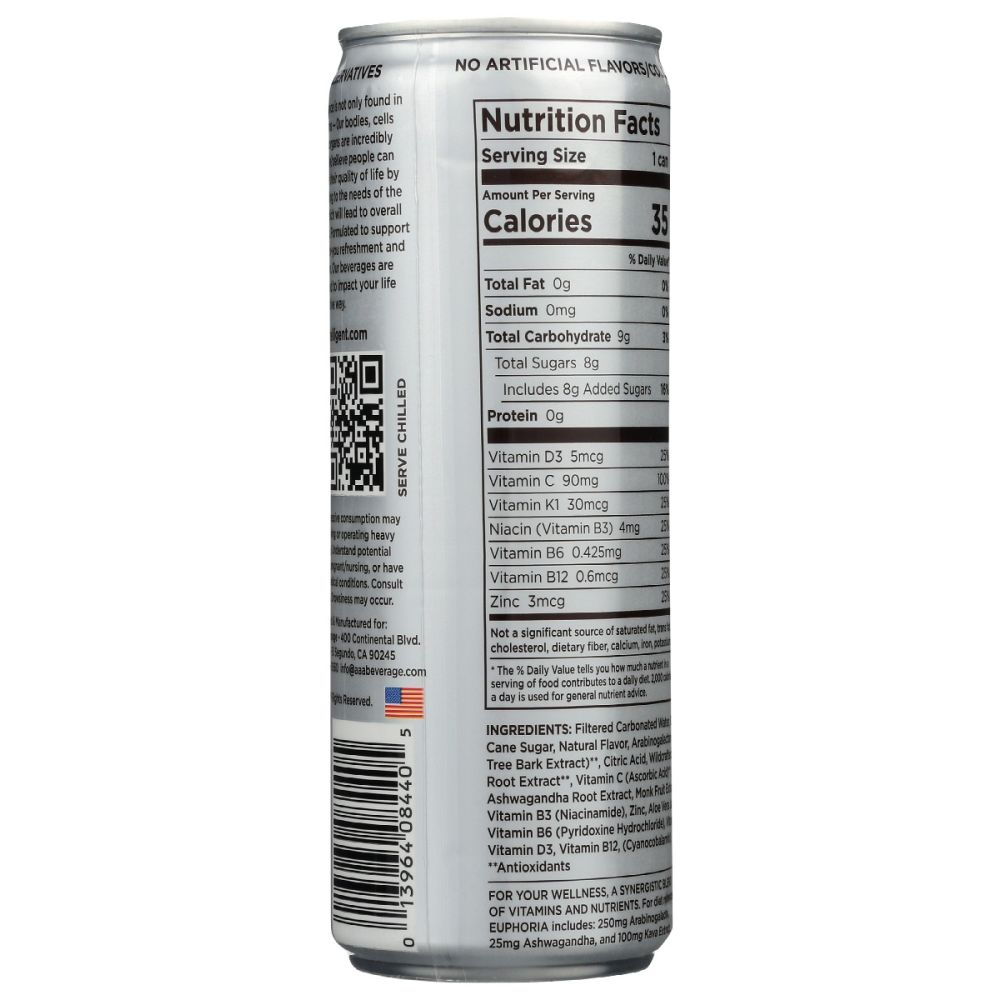 BODY INTELLIGENCE: Euphoria Intelligent Sparkling Water Pear Ginger, 12 fo