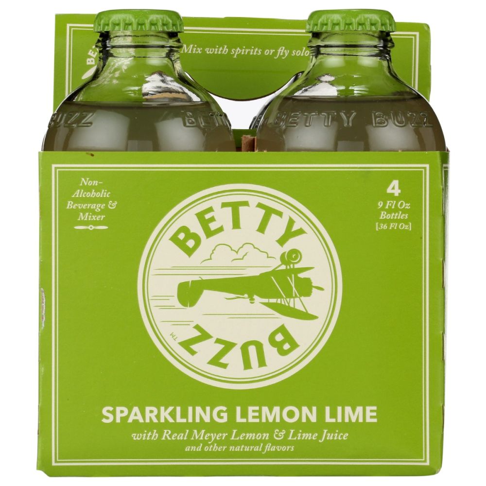 BETTY BUZZ: Sparkling Lemon Lime Cocktail Mixer 4 Pack, 36 fo