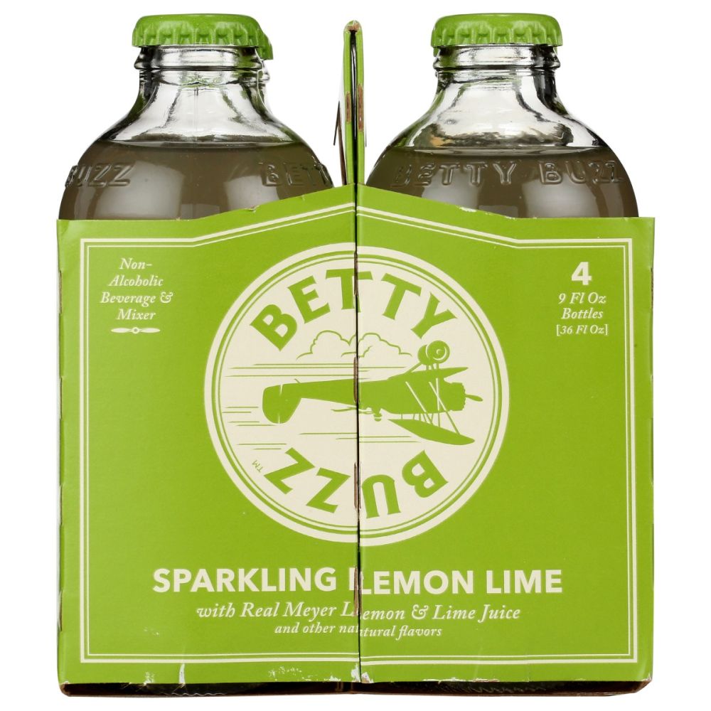 BETTY BUZZ: Sparkling Lemon Lime Cocktail Mixer 4 Pack, 36 fo