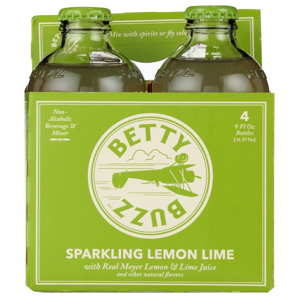 BETTY BUZZ: Sparkling Lemon Lime Cocktail Mixer 4 Pack, 36 fo