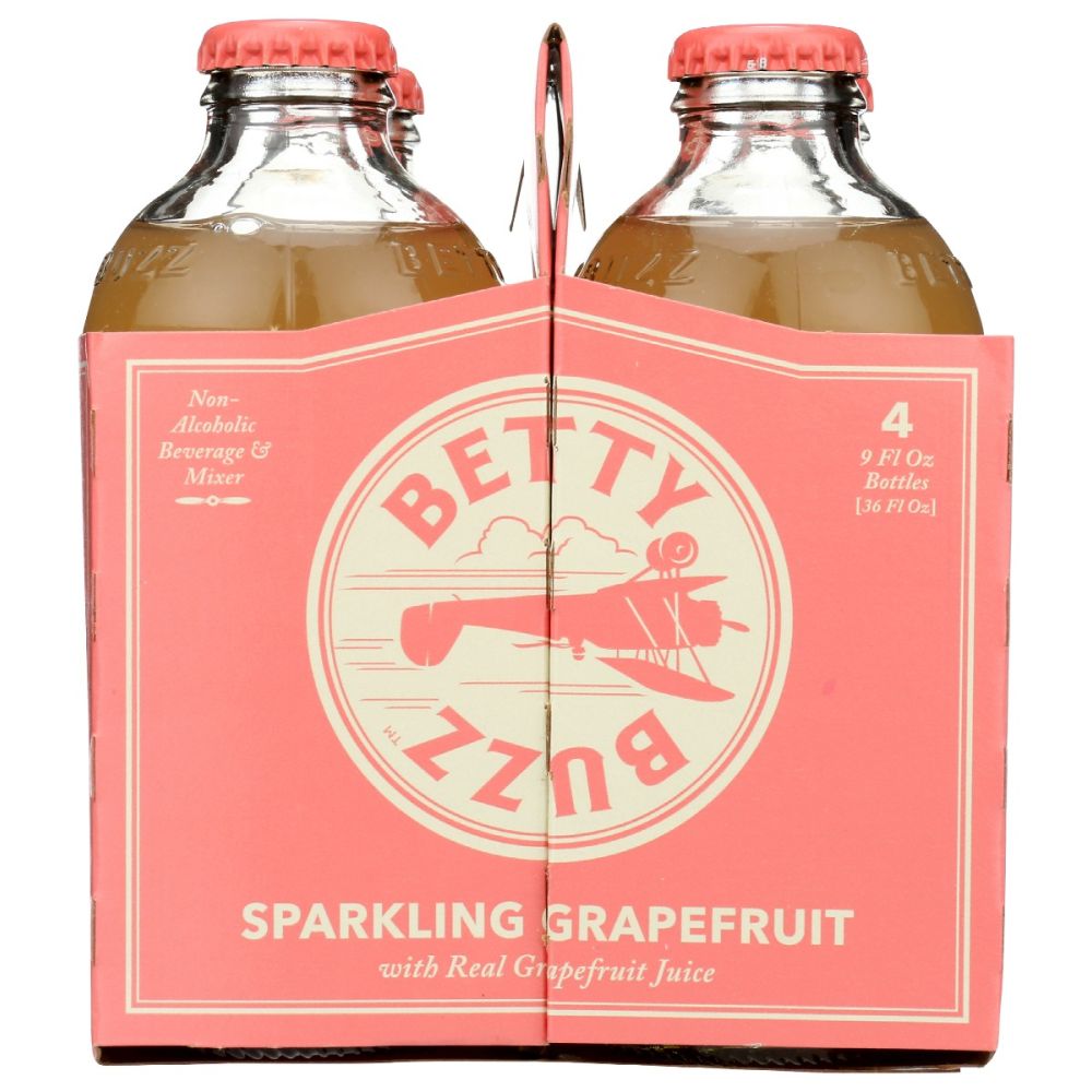 BETTY BUZZ: Sparkling Grapefruit Cocktail Mixer 4 Pack, 36 fo