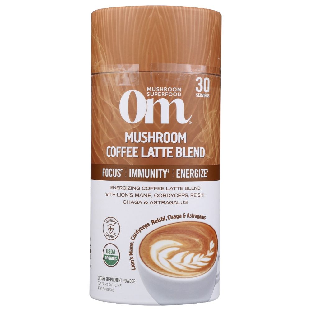 OM MUSHROOMS: Mushroom Coffee Latte Blend, 240 gm