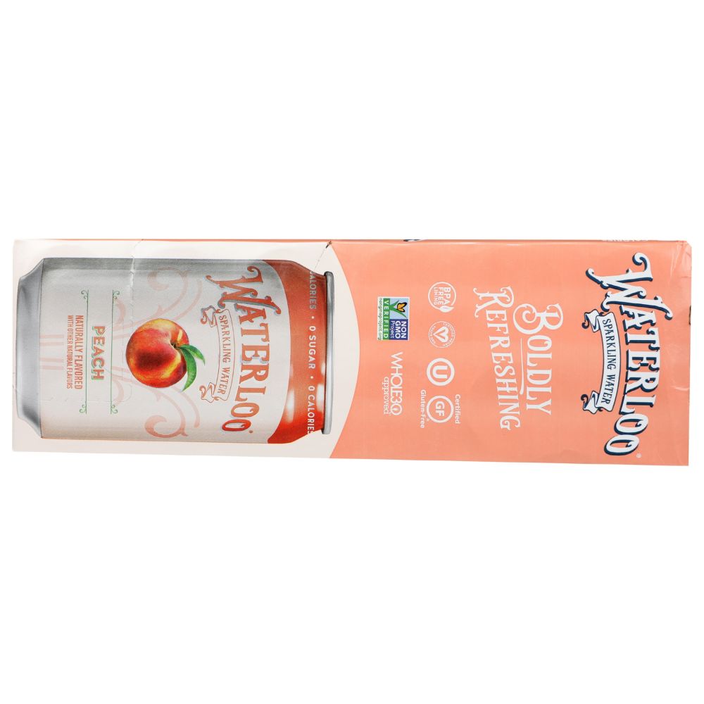 WATERLOO SPARKLING WATER: Water Sprkl Peach 12 Pk, 144 fo