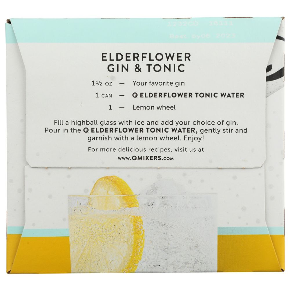 Q TONIC: Water Tonic Elderflwr 4Pk, 30 fo