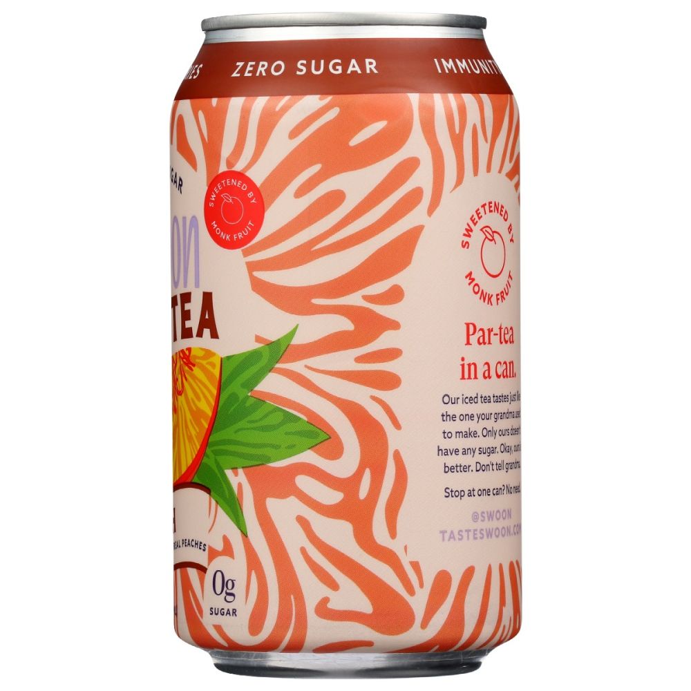 SWOON: Tea Peach Iced Zero Sugar, 12 fo