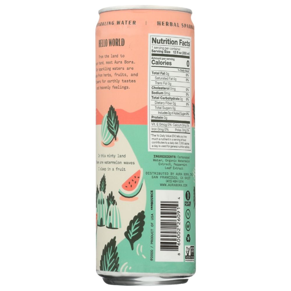 AURA BORA: Water Sprkl Watermelon, 12 fo
