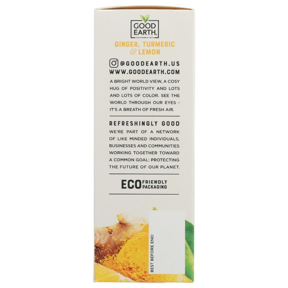 GOOD EARTH: Tea Sensorial Trmrc Lmn, 15 bg