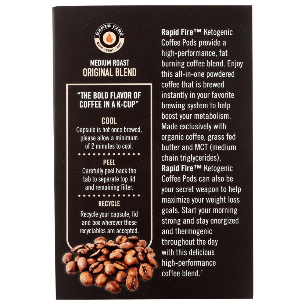 RAPID FIRE: Coffee Pods Keto Original, 1 ea