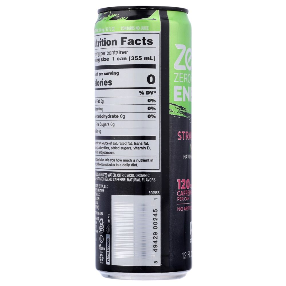 ZEVIA: Drink Energy Strwbry Kiwi, 12 fo