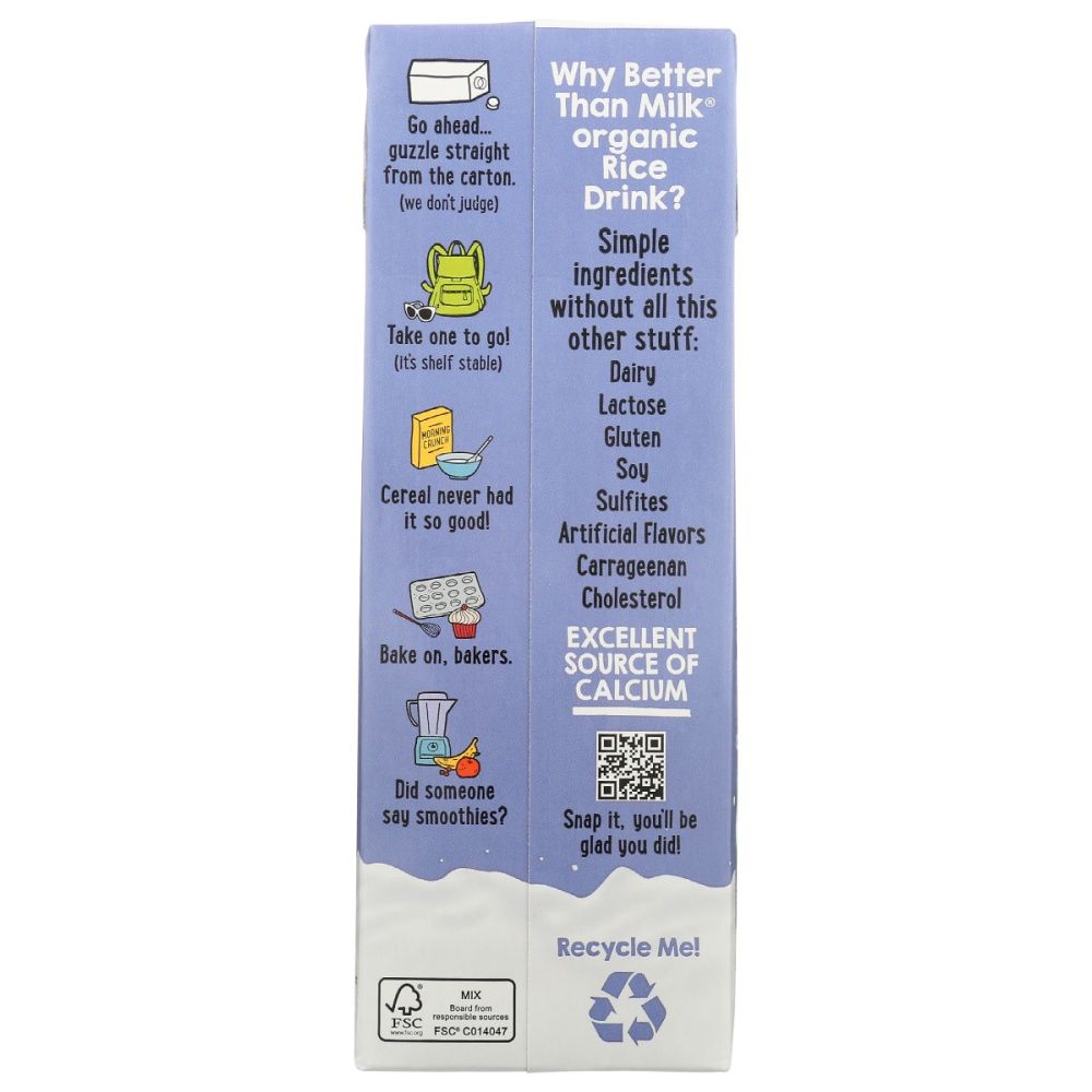 BETTER THAN MILK: Milk Rice Calcium Org, 33.8 fo