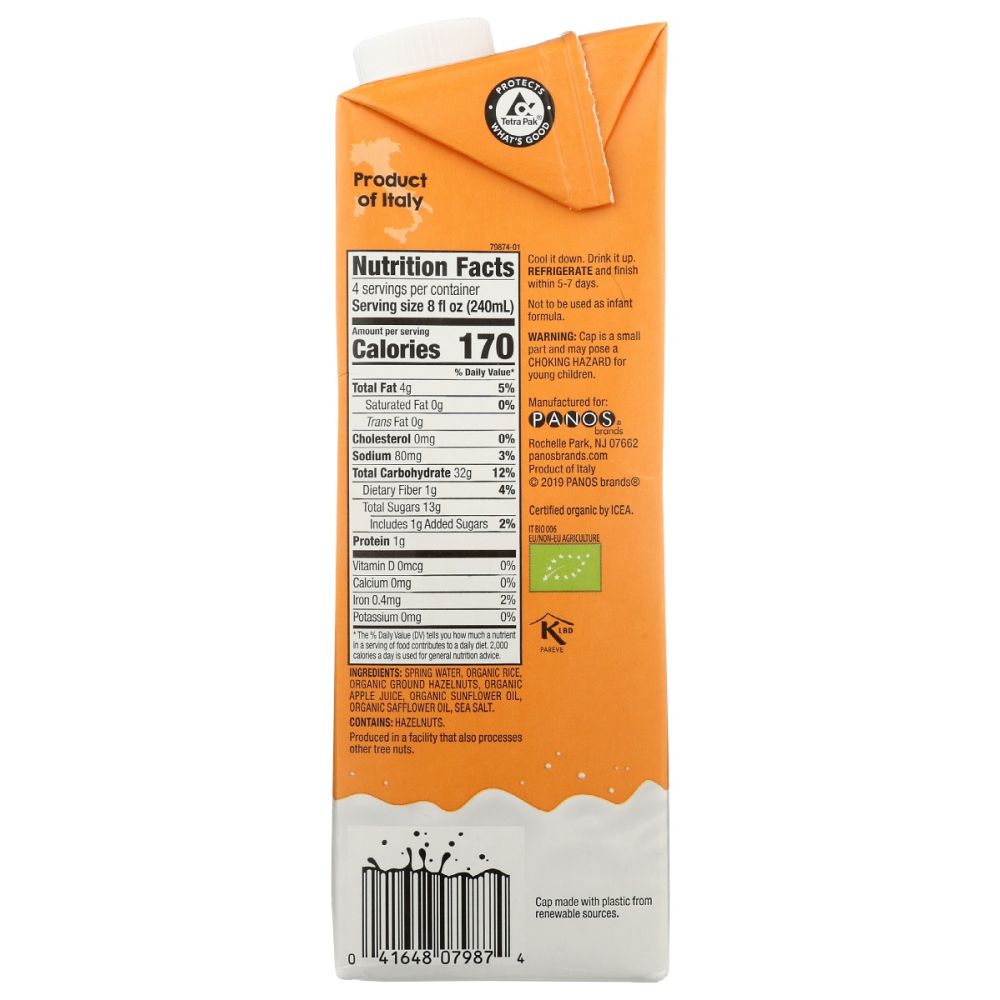 BETTER THAN MILK: Milk Rice Hazelnut Org, 33.8 fo