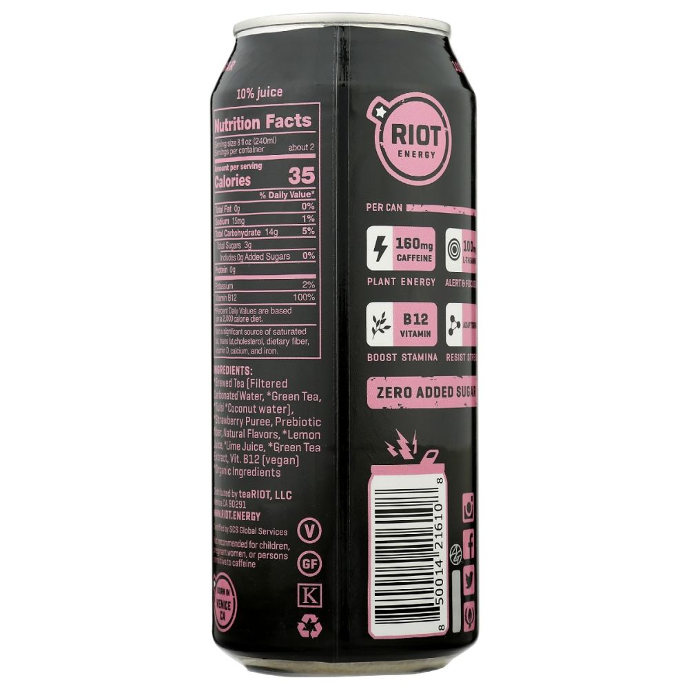 RIOT ENERGY: Drink Strwby Lmnade Enrgy, 16 FO