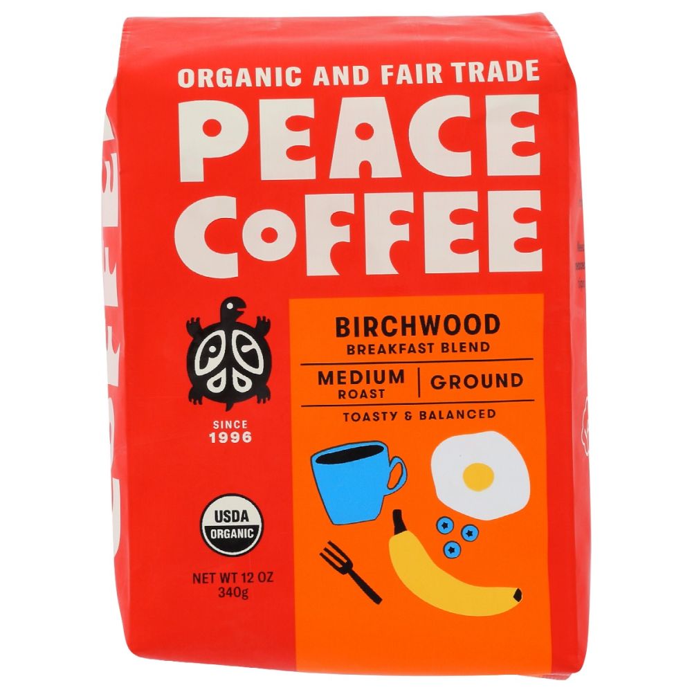 PEACE COFFEE: Coffee Ground Birchwood, 12 oz