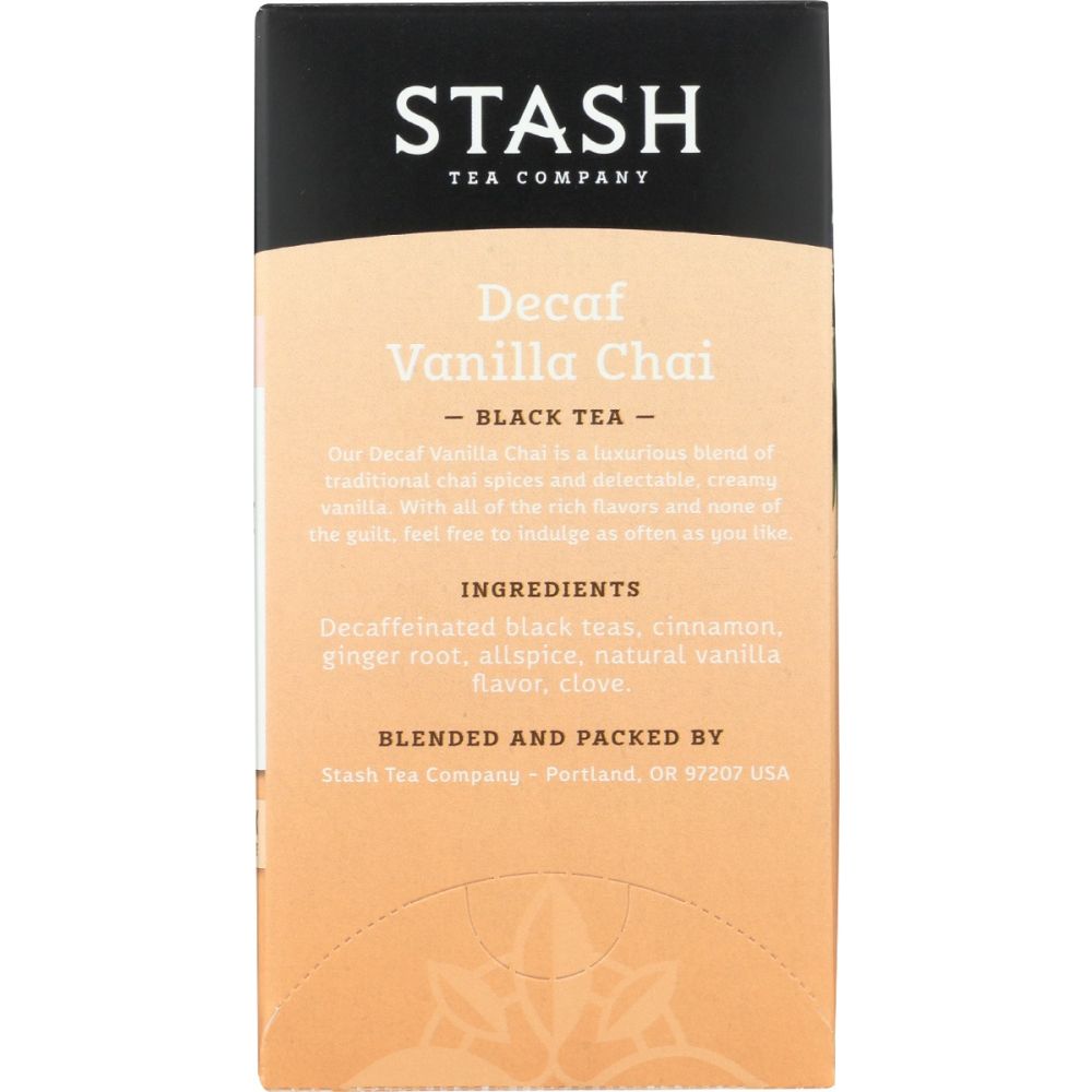 STASH TEA: Tea Decaf Chai Vanilla, 18 bg