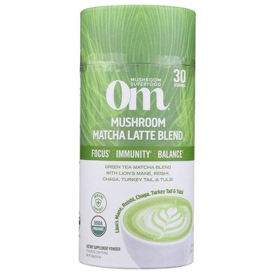 OM MUSHROOMS: Mushroom Matcha Latte Blend, 240 gm