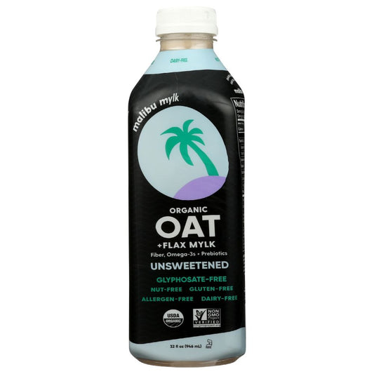 MALIBU MYLK: Organic Oat Flax Mylk Unsweetened, 32 oz