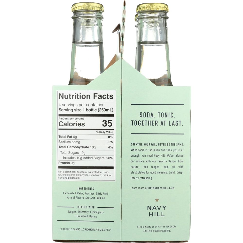 NAVY HILL: Soda Tonic Juniper 4 Count, 33.8 fo