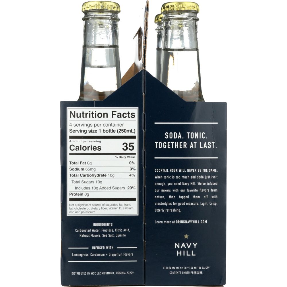 NAVY HILL: Soda Tonic Original 4 Count, 33.8 fo