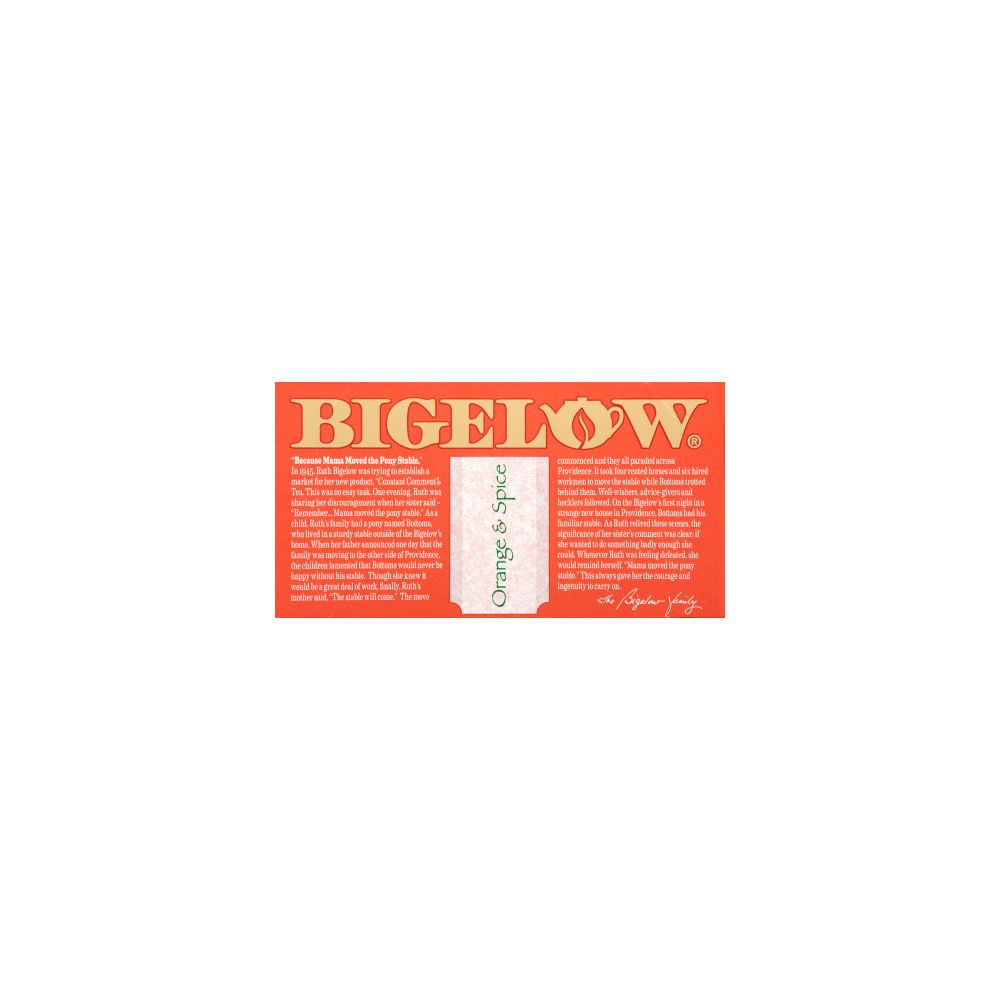 BIGELOW: Tea Orange and Spice 20 Bags, 1.5 oz