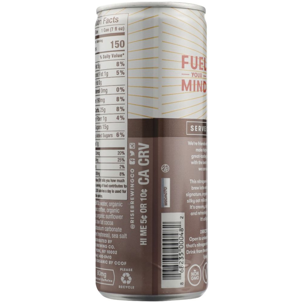 RISE BREWING CO: Nitro Cold Brew Coffee Oat Milk Mocha, 7 fo