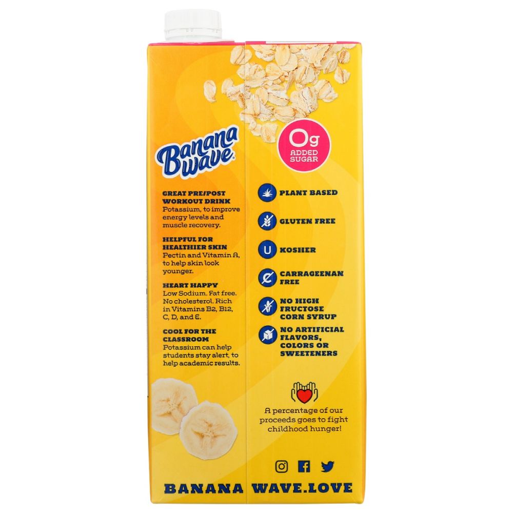 BANANA WAVE: Milk Banana Unsweetened, 32 fo