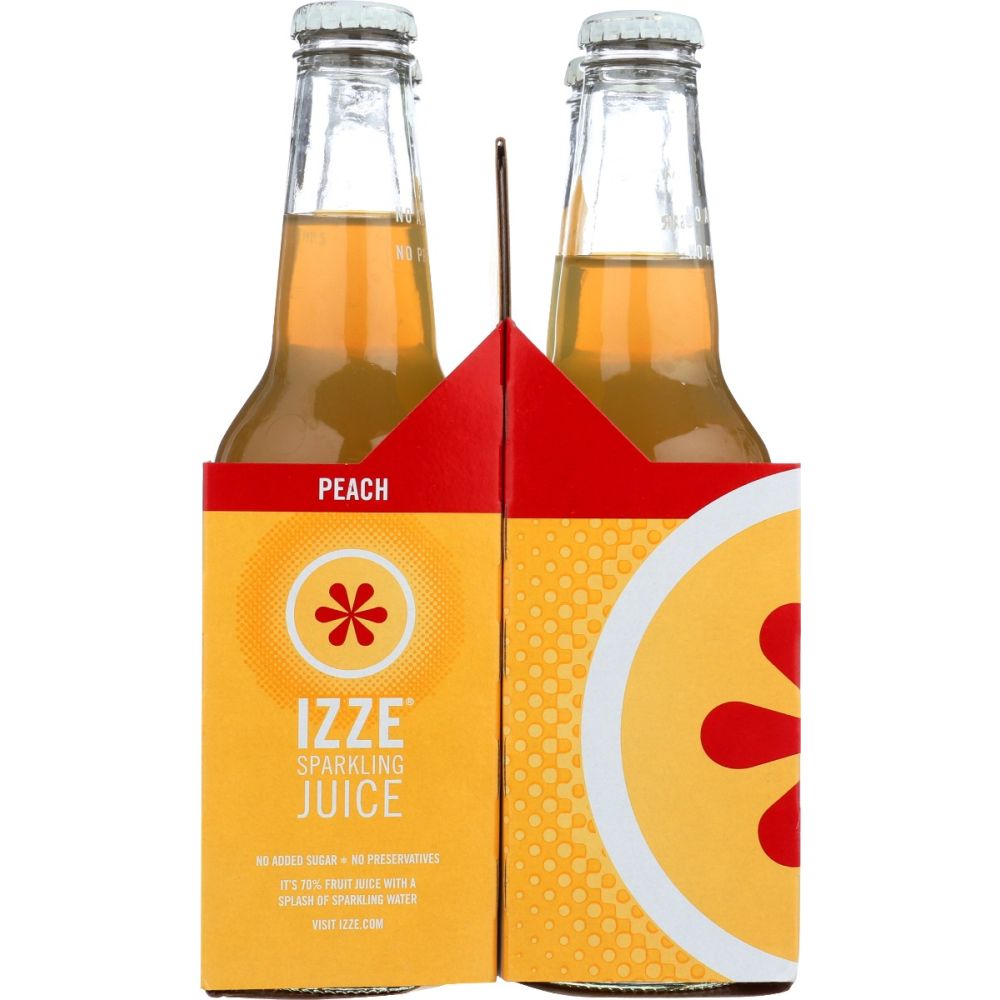 IZZE BEVERAGE: Sparkling Juice Peach 4Pack, 48 fo