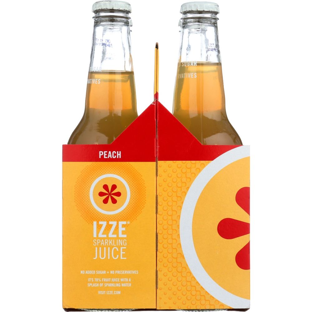 IZZE BEVERAGE: Sparkling Juice Peach 4Pack, 48 fo