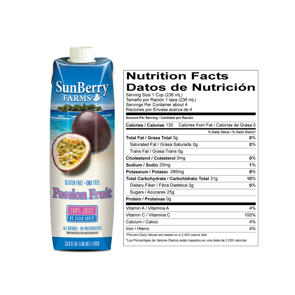 SUNBERRY FARMS: 100% Passion Fruit Juice, 33.81 oz