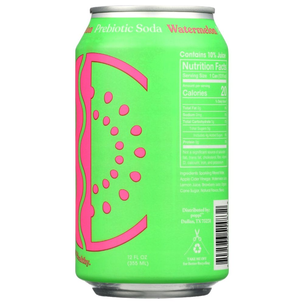 POPPI: Soda Prebiotic Watermelon, 12 fo