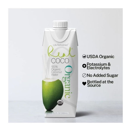 REAL COCO: Organic Pure Coconut Water, 16.9 fo