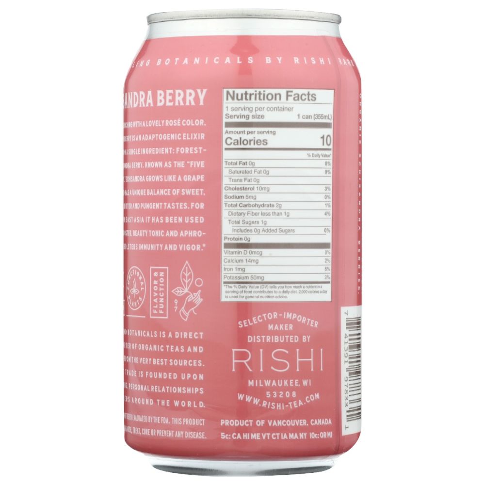 RISHI TEA: Beverage Sparkling Schisandra Berry, 12 fo