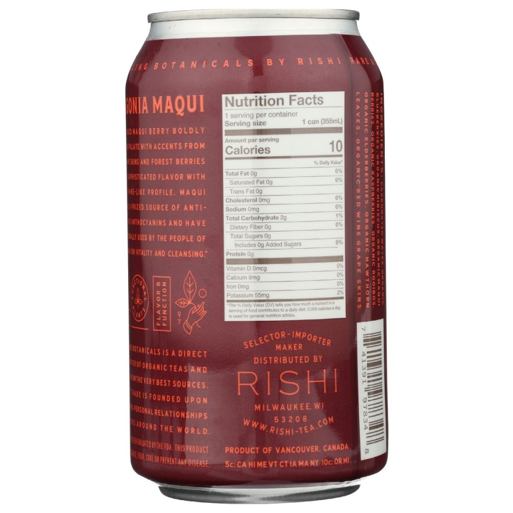 RISHI TEA: Beverage Sparkling Elderberry Maqui, 12 fo