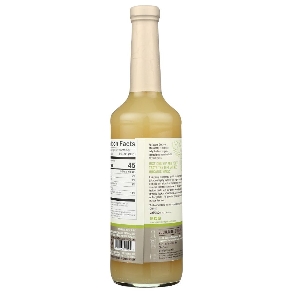 SQUARE ONE ORGANIC SPIRITS: Luscious Lime Mixer, 750 ml