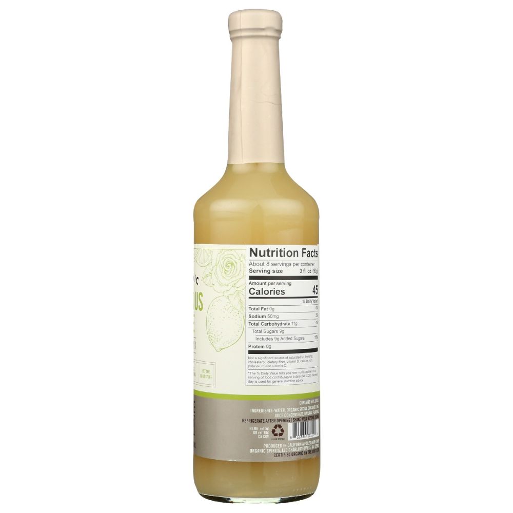 SQUARE ONE ORGANIC SPIRITS: Luscious Lime Mixer, 750 ml