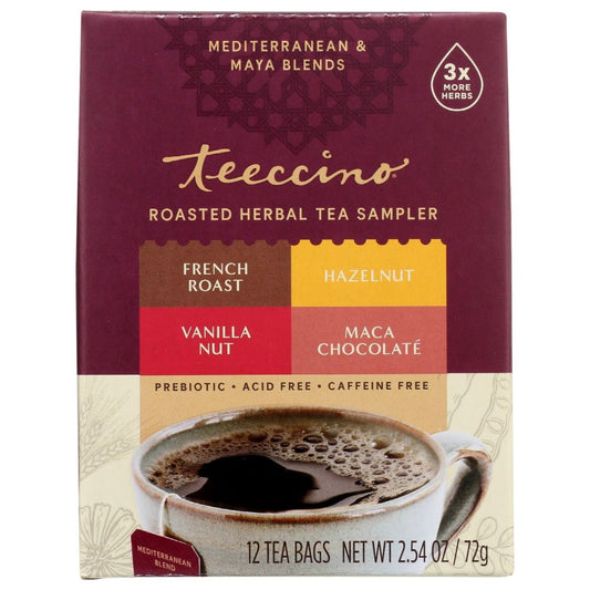 TEECCINO: Roasted Herbal Tea Sampler, 12 bg