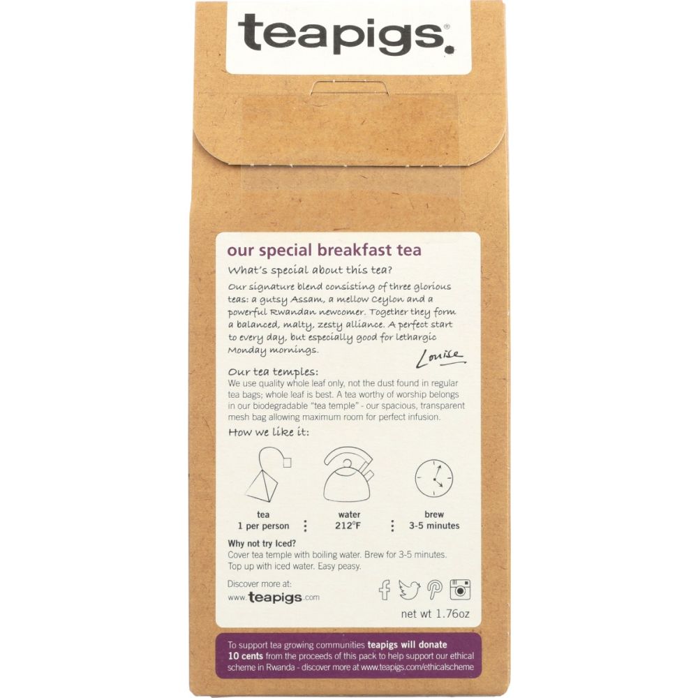 TEAPIGS: English Breakfast Tea, 15 bg