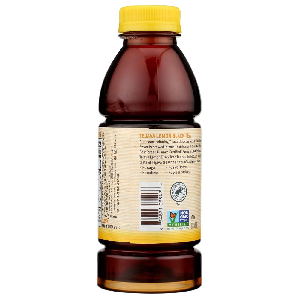 TEJAVA: Unsweetened Lemon Black Tea, 16.9 fo