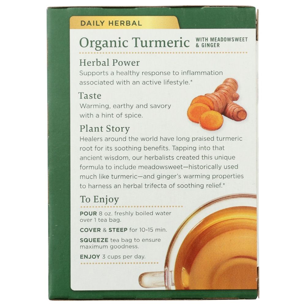 TRADITIONAL MEDICINALS: Organic Turmeric With Meadowsweet and Ginger Tea, 16 bg