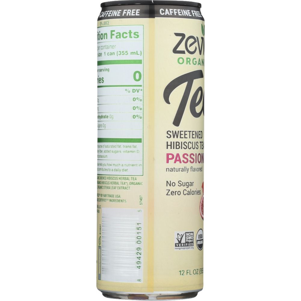 ZEVIA: Caffeine Free Hibiscus Tea Passionfruit, 12 fo