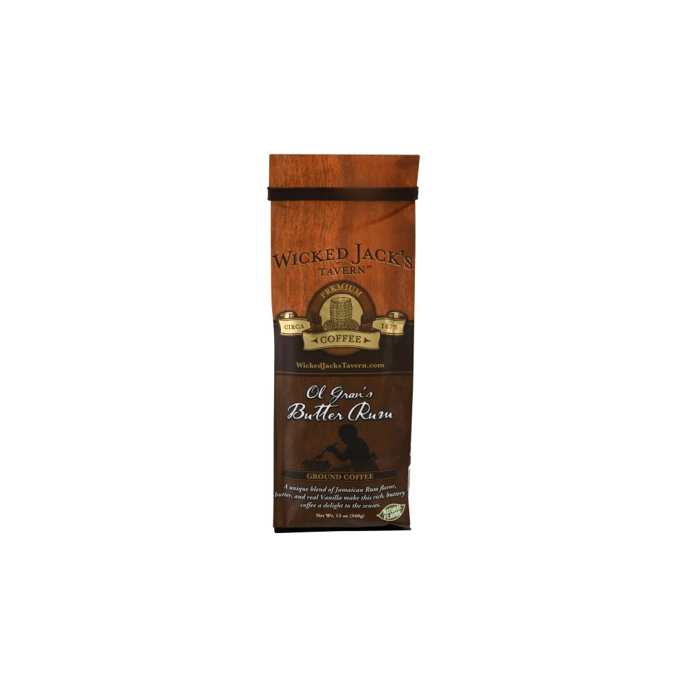WICKED JACKS: Ol Gran Butter Rum Coffee, 12 oz