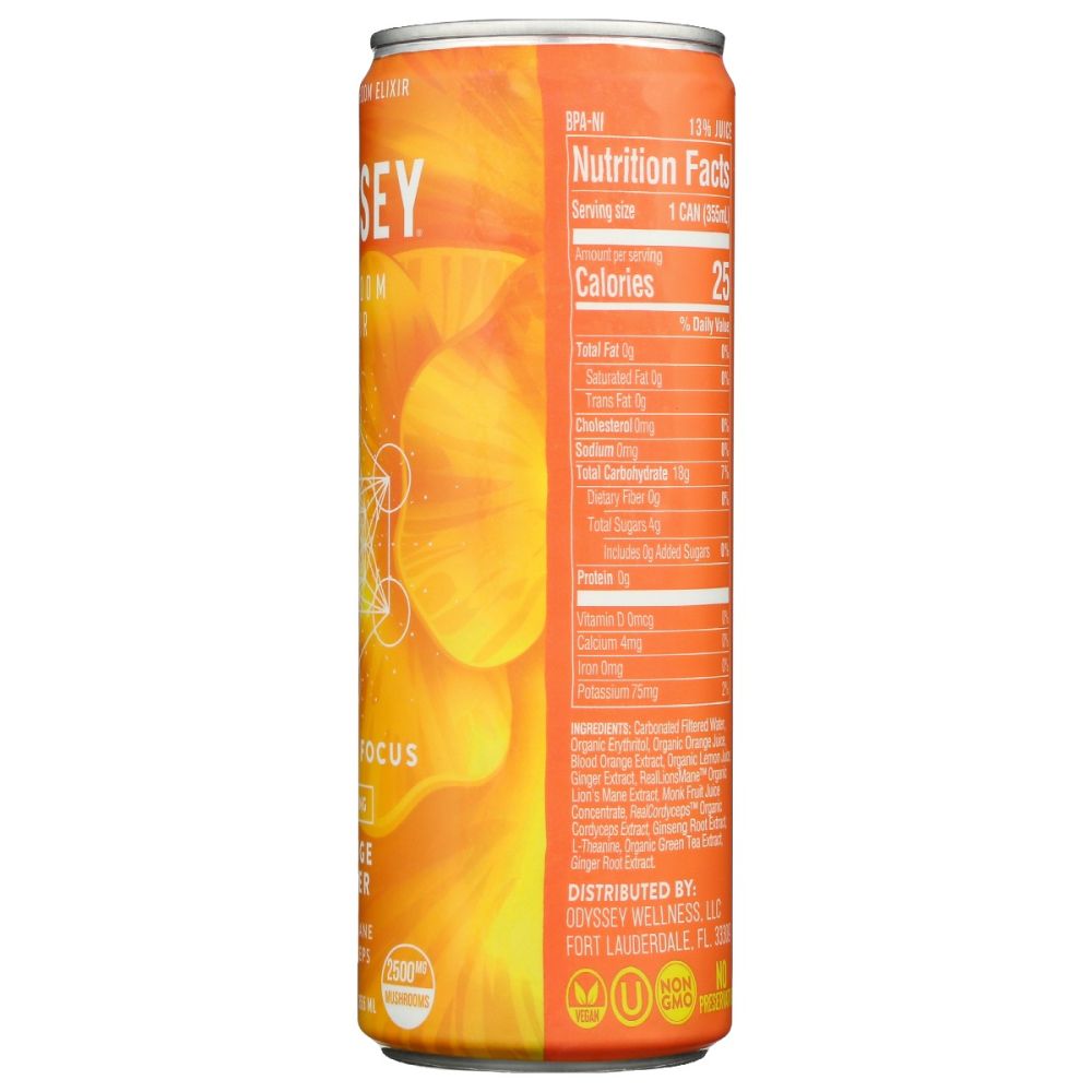 ODYSSEY ELIXIR: Energy Plus Focus Orange Ginger, 12 fo